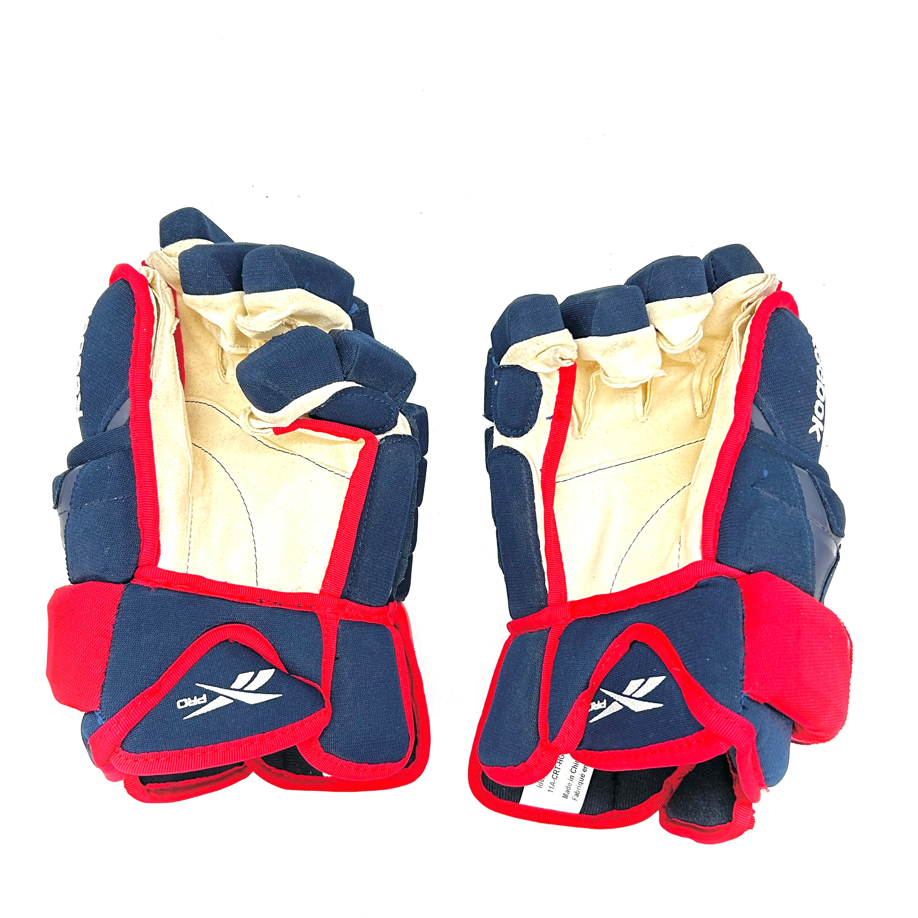 Reebok 852T - Gants Pro Stock d'occasion (bleu marine/rouge)